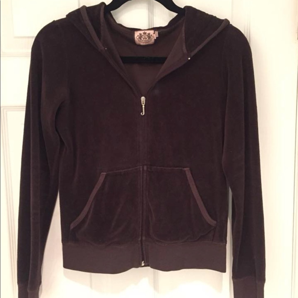 Medium brown Juicy Couture velour hoodie